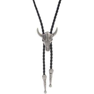 Native American Bolo Tie Rodeo Cowboy Leather Necktie Western Necklace Costume A
